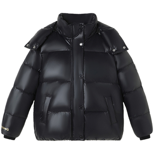 Navigare意大利小帆船女童羽绒服冬季外套白鸭绒保暖冬装面包服