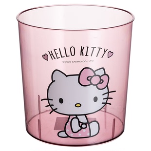 三丽鸥桌面垃圾桶透明无盖可爱迷你家用客厅办公室高颜值小号纸篓