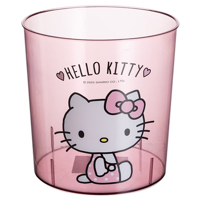 三丽鸥桌面垃圾桶透明无盖高颜值