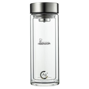 希诺双层玻璃杯男士高档便携抗菌礼盒车载水杯隔热杯子家用女茶杯