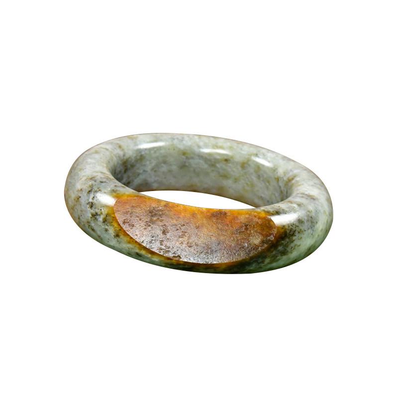 和田玉糖水草沁聚虎皮籽料手镯