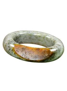 和田玉糖水草沁聚虎皮籽料手镯