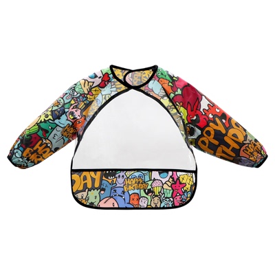 儿童绘画围裙画画罩衣防水防脏女宝宝美术反穿护衣幼儿园男孩女孩