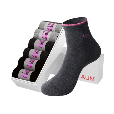 aun抗菌防臭黑色四季款商务女袜