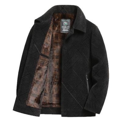 啄木鸟中年男士外套夹克衫加绒加厚款秋冬季中老年人棉衣服爸爸装