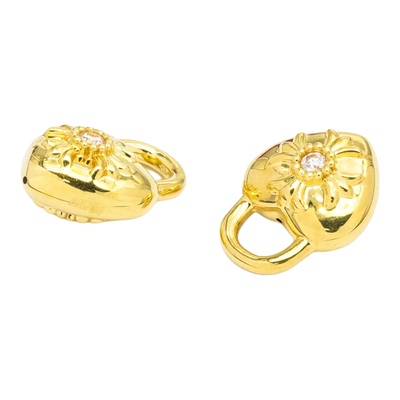 通体18k金莫桑克罗罗爱心吊坠DIY