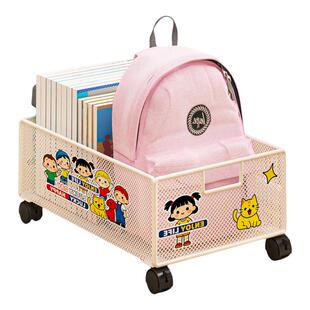 桌下书包置物架书架书本收纳筐箱可移动带轮放置神器办公室小推车