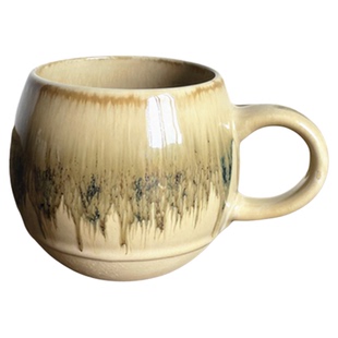 窑变球形杯陶瓷釉下彩牛奶杯400ml大容量早餐复古可爱情侣杯水杯