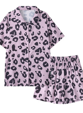 芬腾可安2026新款开衫冰雪丝睡衣女款仿真丝绸家居服短袖夏季夏天