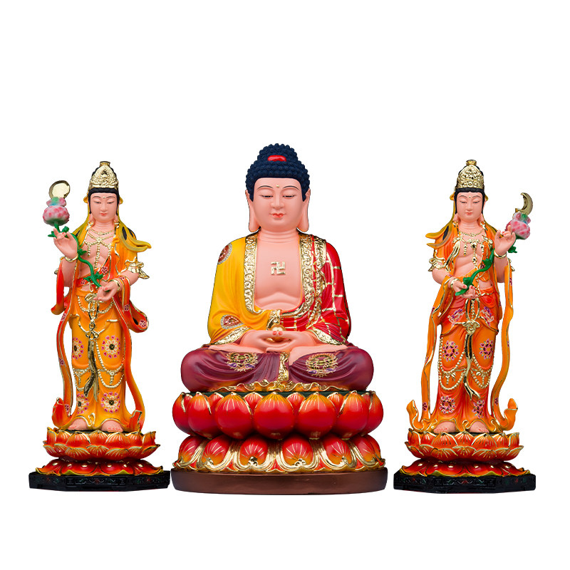 树脂日光月光菩萨佛像东方三圣
