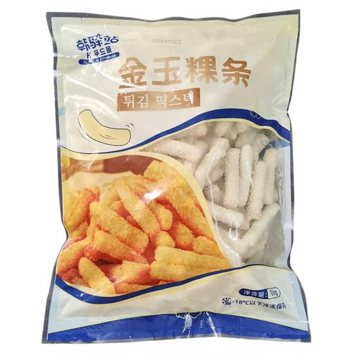 韩驿站1kg金玉裸条冷冻半成品韩式油炸年糕条小吃面包糠年糕条