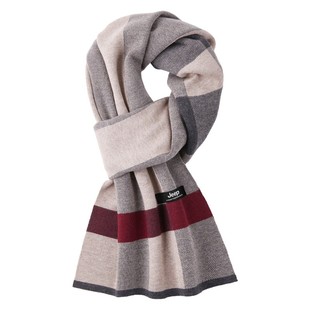 jeep吉普针织围巾男士冬季新款男女两用百搭披肩保暖高档格子围脖