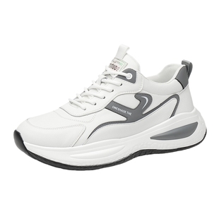 保罗正品名牌男鞋2025新款真皮牛皮秋季运动鞋男休闲老爹鞋跑步鞋