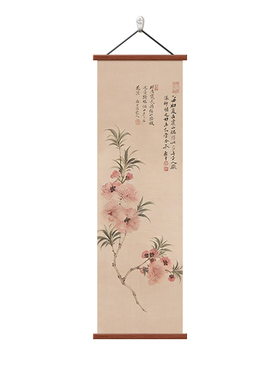 新中式客厅正对门玄关装饰画花卉