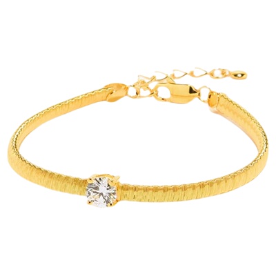 Nicole Jewelry蛇骨纯银项链女黄金弘线工艺4爪钻 轻奢小众锁骨链