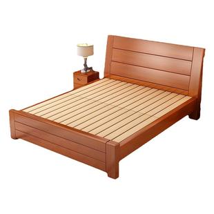 中式实木床1.8米双人床主卧经济型简约1.5米单人床家用1.2m加厚床