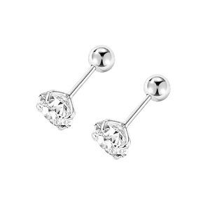 超闪锆石耳钉高级感睡觉免摘非钻石耳骨钉养耳洞女耳环耳饰非纯银