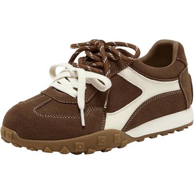 Bata阿甘鞋女2026春季商场新款牛剖皮双色鞋带休闲运动鞋6589DAM6