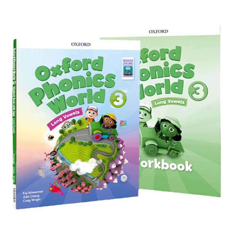 新版Oxford Phonics World 3级别主课本+练习册含APP原版牛津自然拼读幼儿英语启蒙训练教材零基础入门字母发音教材