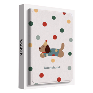 可爱波点小狗适用ipadpro2024保护套新款支架式ipadair6蚕丝纹壳mini7创意13寸防摔ipad11带笔槽air7平板壳