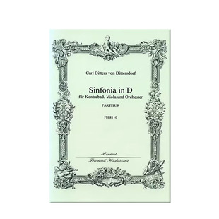迪特斯多夫 D大调交响曲 低音提琴中提琴和管弦乐队 总谱 霍夫曼斯特原版乐谱Dittersdorf Symphony in D Major Score FH8110