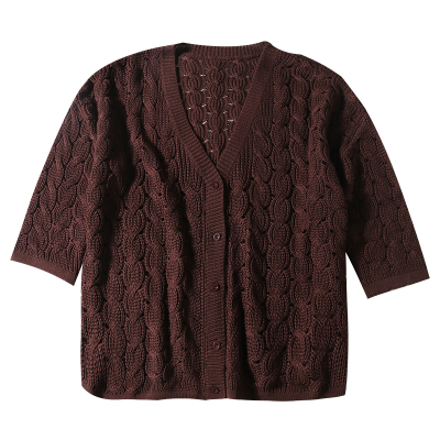 大码镂空休闲毛衣针织衫开衫外套