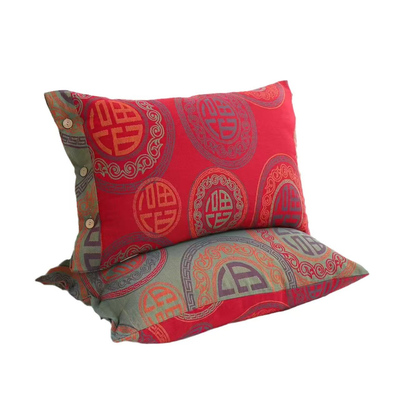 全棉双层三层纱布枕套椰壳扣