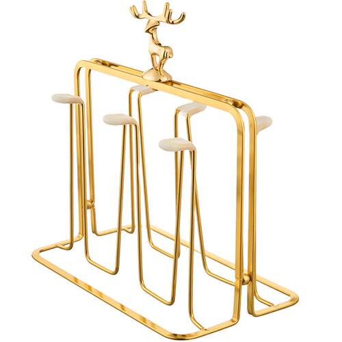 轻奢杯架沥水收纳置物架倒挂架子茶杯架洋酒杯放玻璃杯子托盘家用