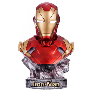 复仇者联盟4钢铁侠半胸像MK46灯光版1/2大号树脂模型GK手办摆件