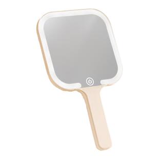 手持镜子学生宿舍led女高颜值化妆镜带灯家用迷你桌面便携网红