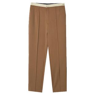 奥莱专柜品牌撤柜正品 DN秋2025新款 松紧腰长裤微弹修身休闲裤女