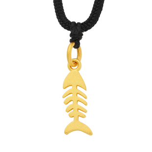 黄金项链个性小巧精致鱼骨头足金999小鱼锁骨链女朋友生日礼物