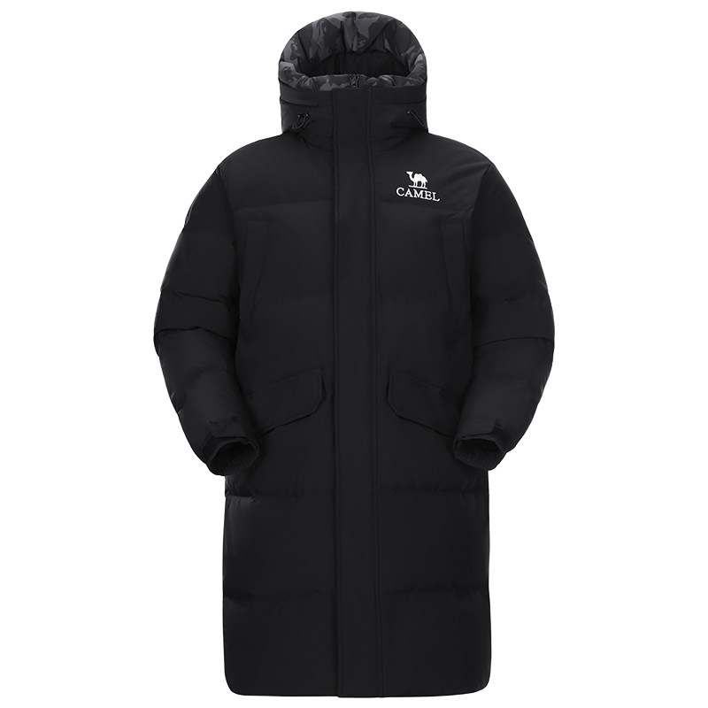 【羽阵-拒水绒】骆驼户外羽绒服25秋冬新款男女中长款可拆面包服