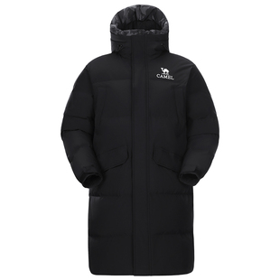 【羽阵-拒水绒】骆驼户外羽绒服25秋冬新款男女中长款可拆面包服