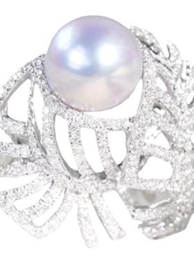 珍珠镂空戒指女百搭高级设计指环