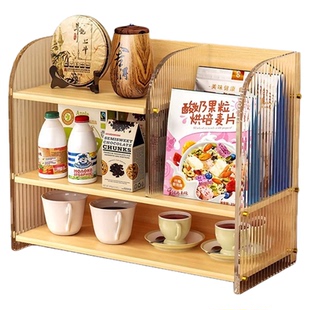 桌面置物架化妆品收纳盒展示架多层分层厨房杯子架子简易桌上整理