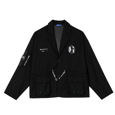 黑色外套休闲西服甘望星同款