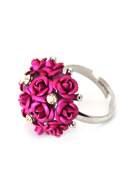 日韩国玫瑰花朵女士简约风戒指