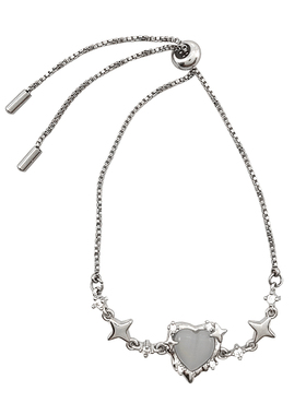 爱心猫眼石锆石抽拉高级感手饰品