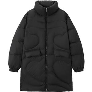 森马黑科技双防羽绒服外套冬季上衣女立领爱心绗线中长款女面包服