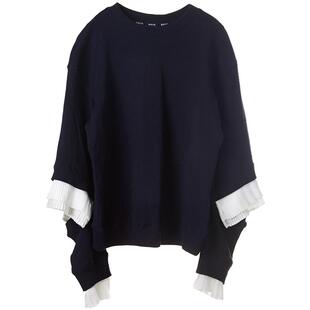 HAVVA拼接压褶花边袖圆领卫衣挺括有型女士上衣2026春季V30854