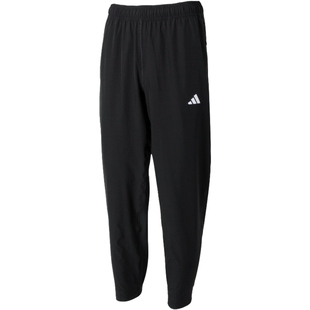 阿迪达斯裤子男款官方正品夏季束脚长裤新款梭织直筒裤速干运动裤