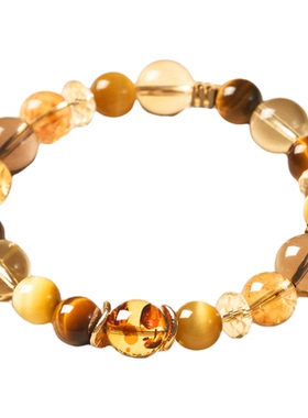 黄水晶天然水晶手串串珠转运珠