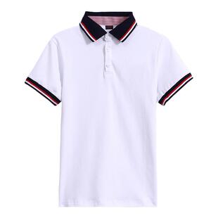 朗高校服短袖中小学生春夏季白色翻领T恤新款纯棉百搭吸汗POLO衫