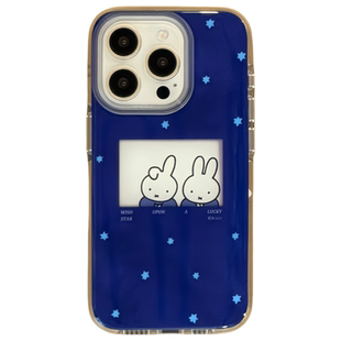 乐乐心愿屋 双层立体印刷米菲兔miffy可爱卡通情侣蓝色适用iPhone17Promax手机壳苹果16543亚克力甜美可爱ins
