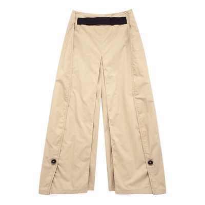 夏季时尚百搭修身休闲开叉阔腿裤