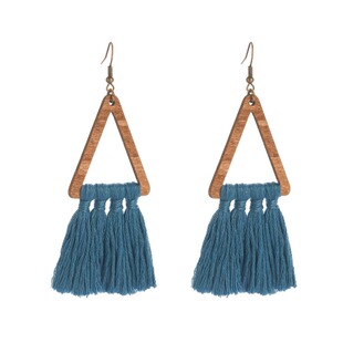 旅游穿搭民族风西藏耳饰耳夹无耳洞女复古长流苏耳坠波西米亚耳环