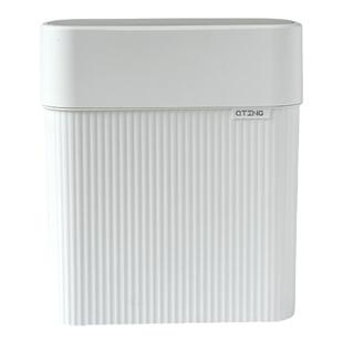 巧腾卫生间小垃圾桶家用款厕所卧室按压式方形摇盖夹缝带盖窄卫生