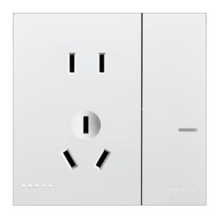 俊朗开关插座面板JUNON官方旗舰象牙白D1皓白86暗装家用套餐二三