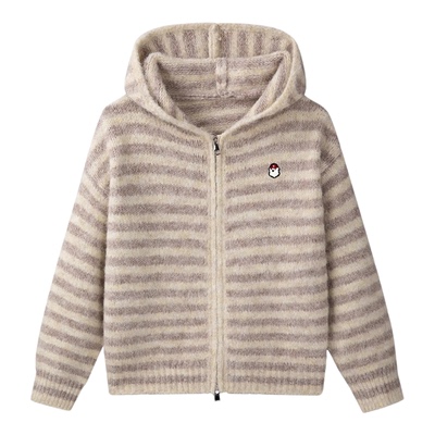 春秋新款长袖连帽针织衫